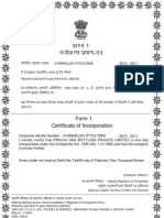 Incorporation Certificate Prachi Gas