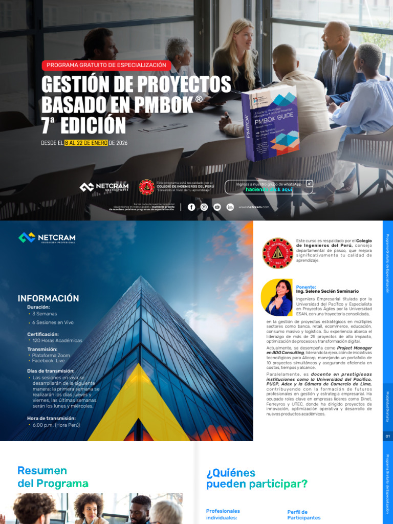 BROCHURE - Gestión de Proyectos Basado en El PMBOK 7ma Edición-1 | PDF ...