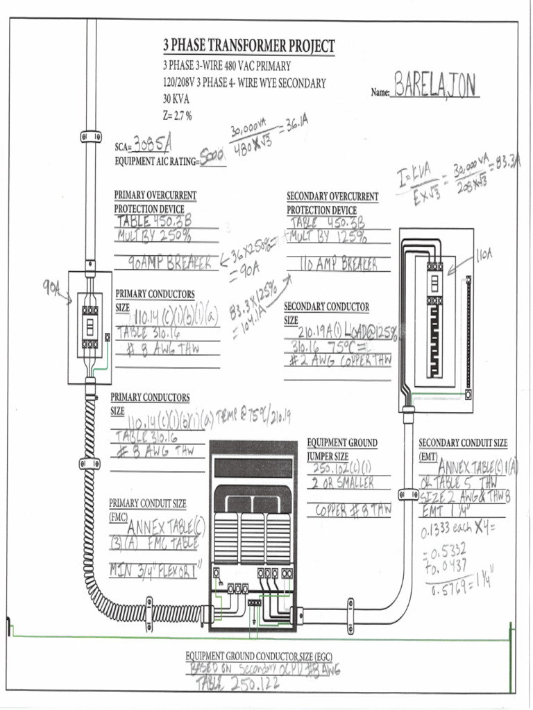 NEC Transformer Requirements 30kVA and 50kVA | PDF