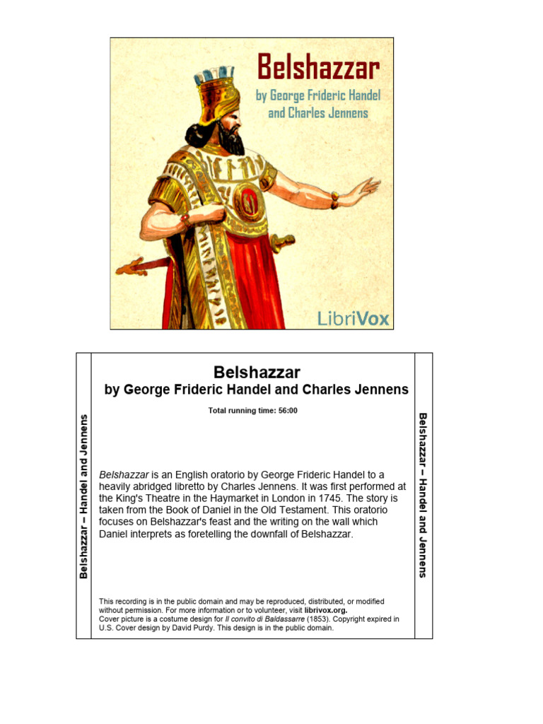 Belshazzar Oratorio by Handel & Jennens | PDF