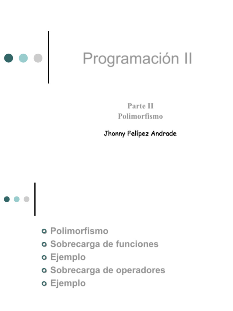Polimorfismo y Sobrecarga en POO | PDF | Objeto (informática ...
