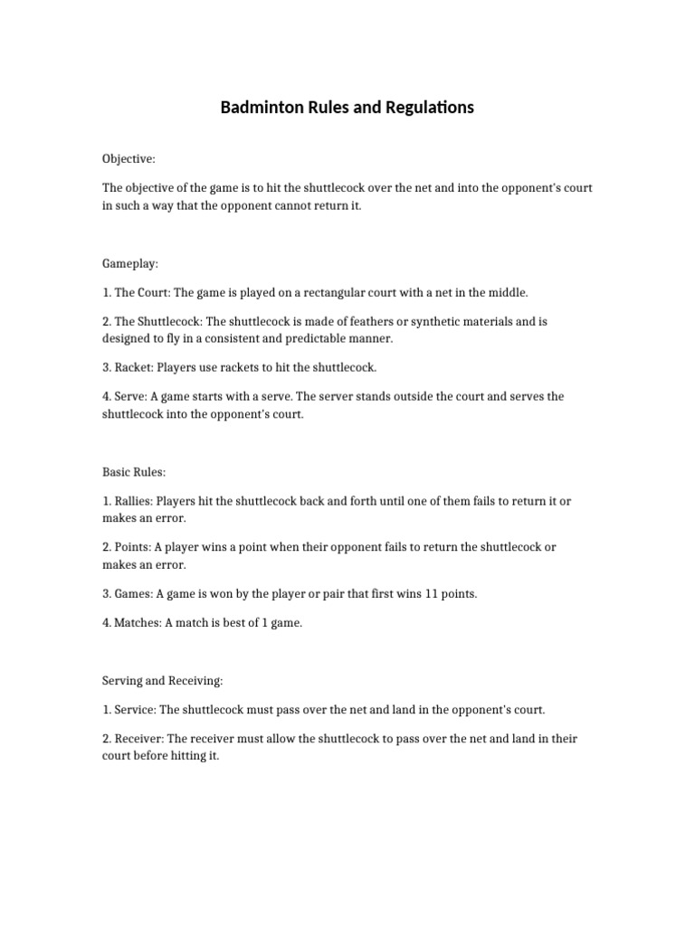 Badminton and Volleyball Rules Guide | PDF | Games Of Physical Skill ...