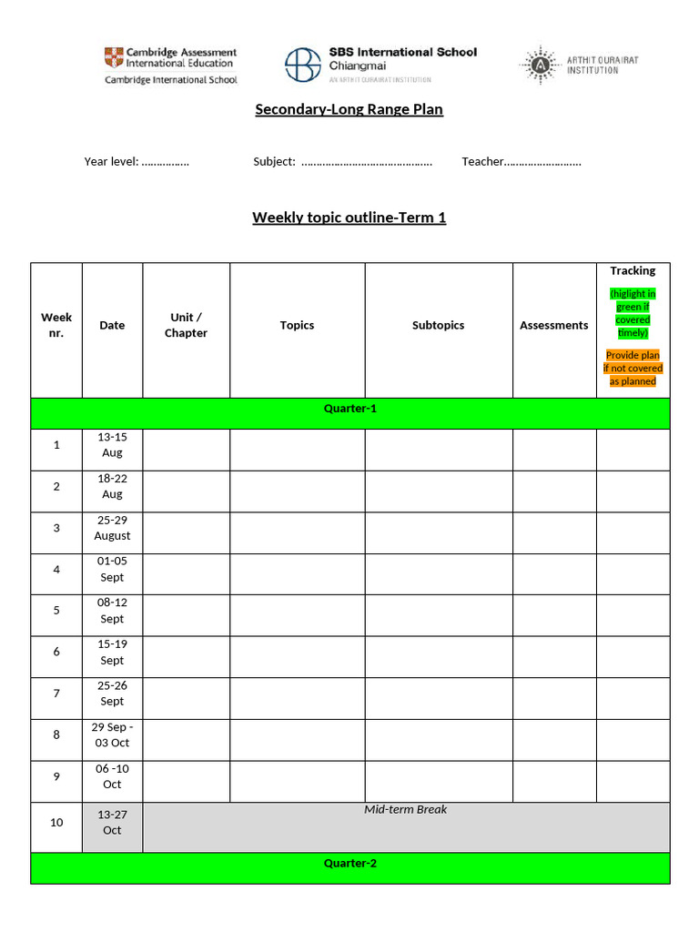 Secondary Long Range Plan Overview | PDF | Educational Assessment And ...