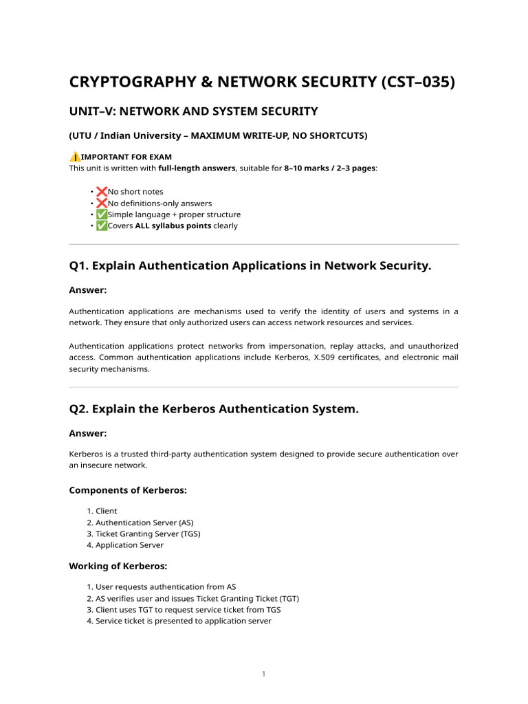 Network Security Authentication Methods | PDF | Public Key Cryptography ...