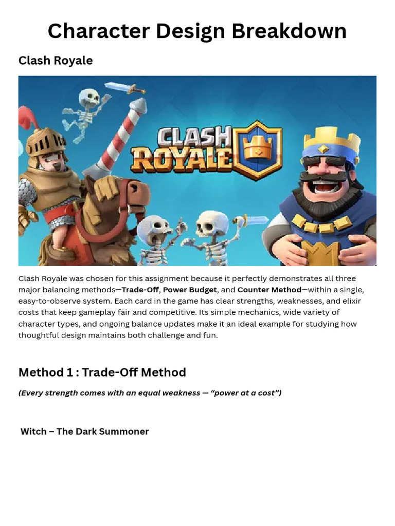 Clash Royale Character Design Analysis | PDF
