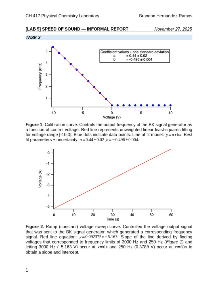 CH 417 Lab 5 - Informal Report | PDF | Gases | Heat Capacity