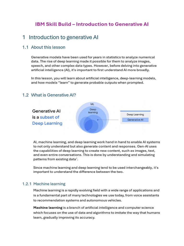 Introduction to Generative AI Concepts | PDF | Machine Learning ...