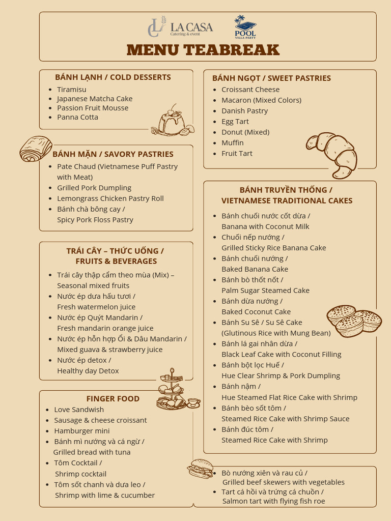 Menu Teabreak & Cocktail | PDF