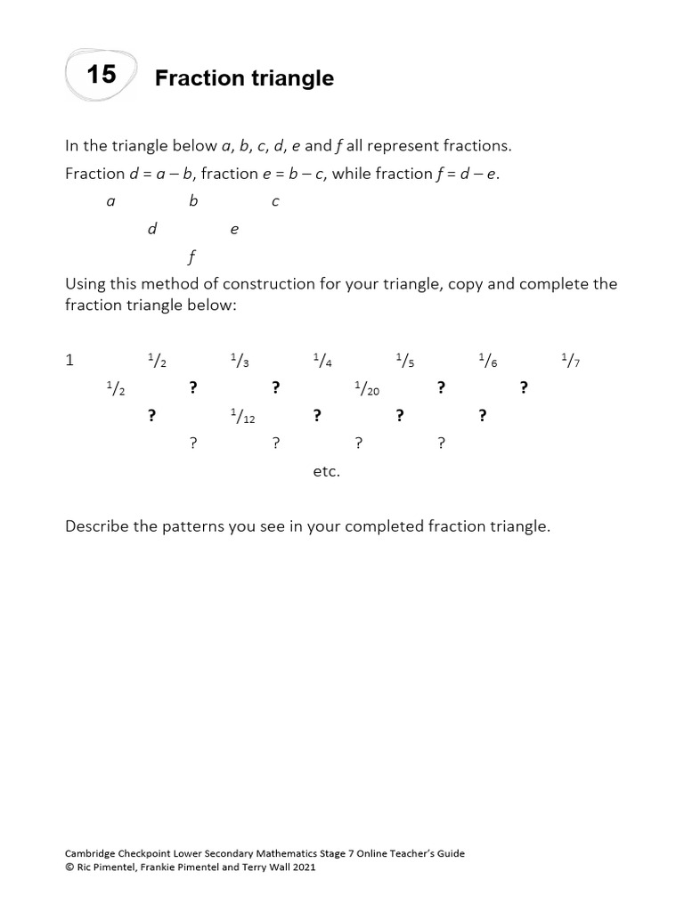Fraction Triangle Patterns Guide | PDF