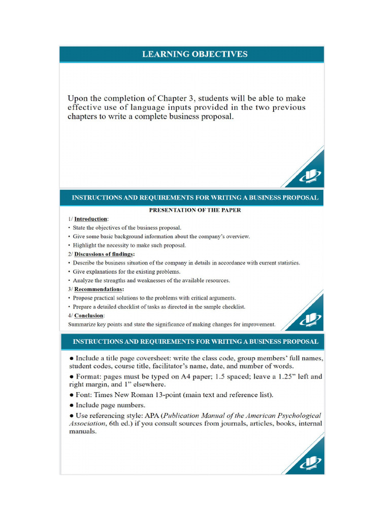 Instruction For Business Proposal | PDF