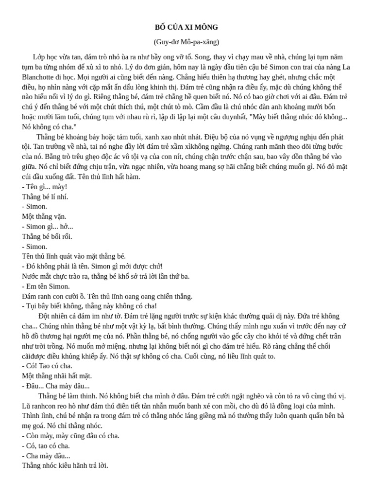 BỐ CỦA XI MÔNG | PDF