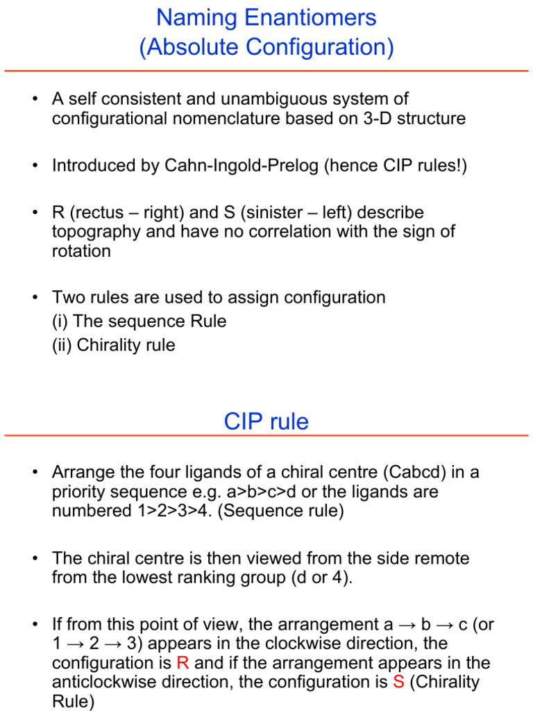 CH 111-CIP Rules | PDF | Stereochemistry | Physical Chemistry