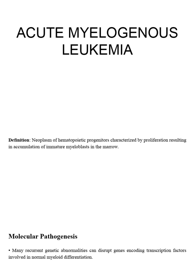 Acute Myelogenous Leukemia | PDF