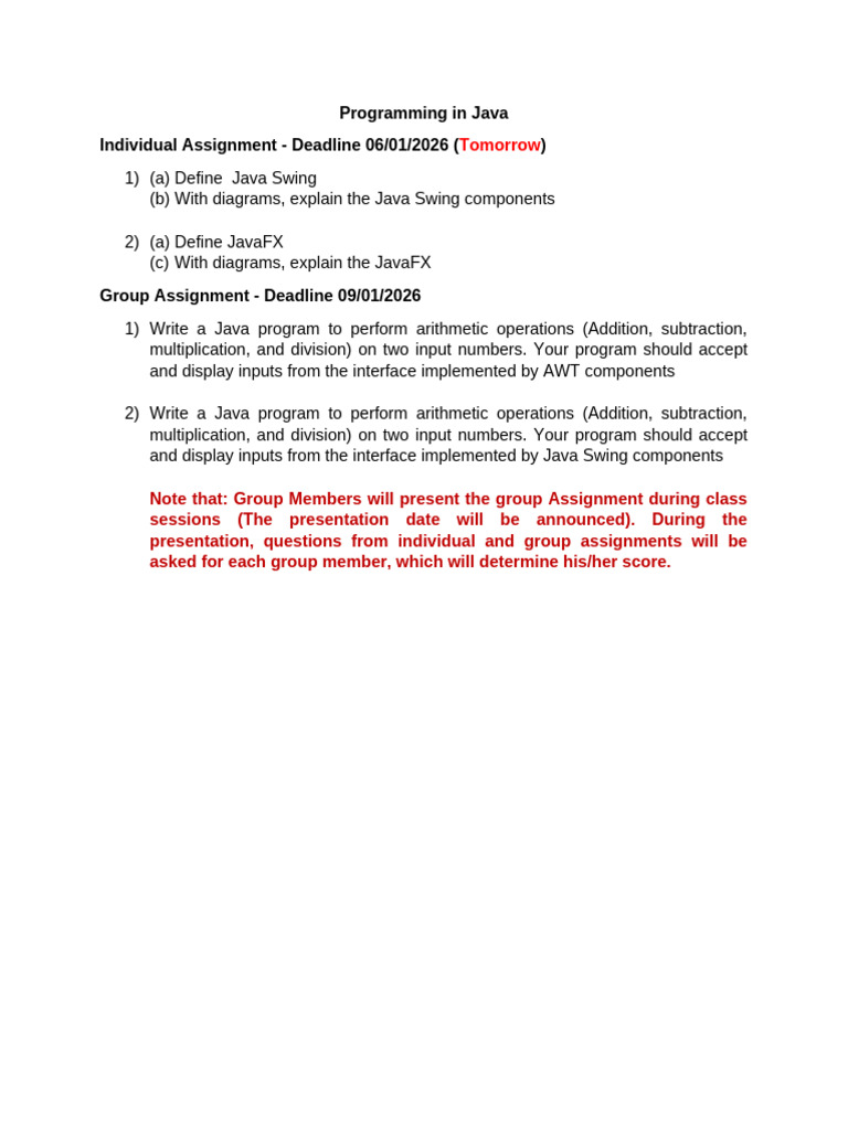 Java Programming Assignments Overview | PDF