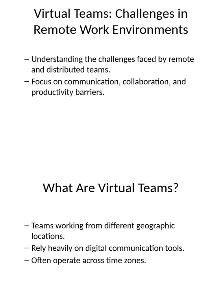 Challenges of Remote Virtual Teams | PDF