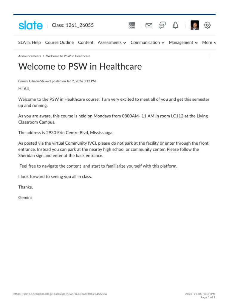 PSW in Healthcare Course Welcome Guide | PDF
