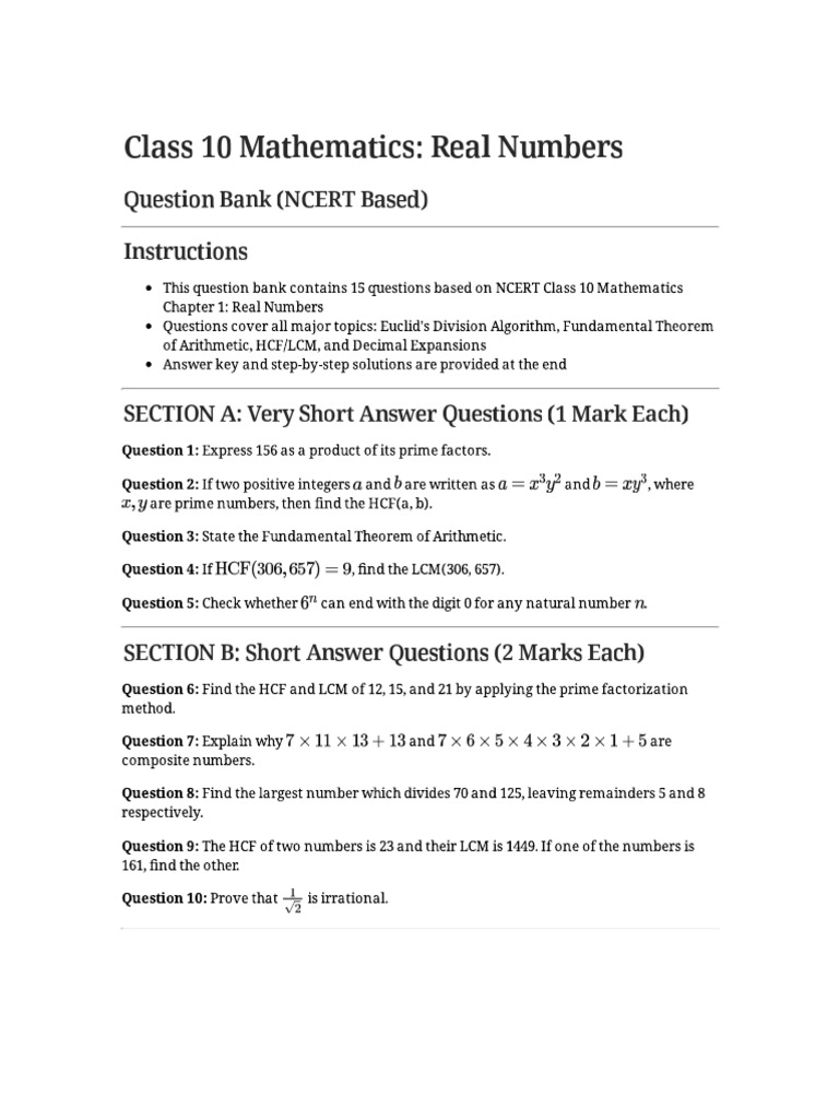Real Number1 | PDF