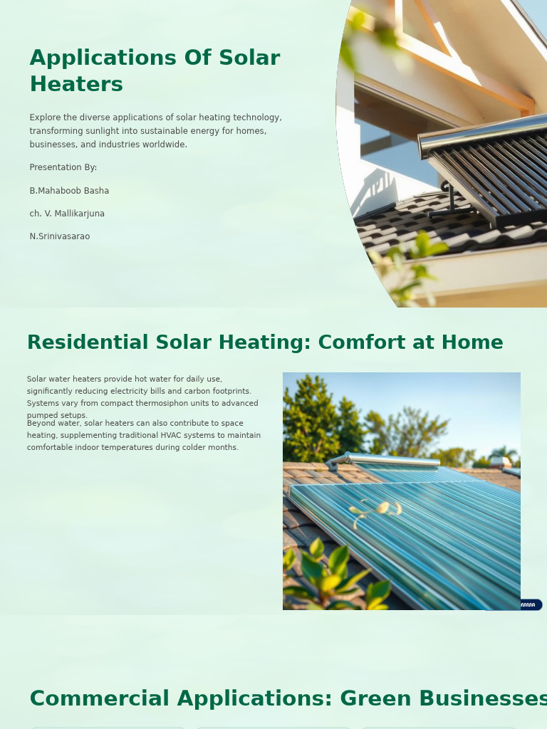 Solar Heating Applications Explained | PDF | Water Heating | Solar Energy