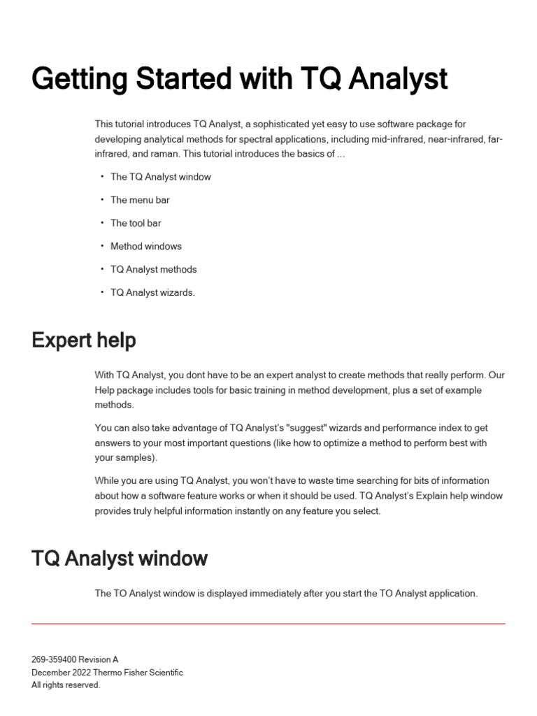 TQ Analyst Tutorial: Method Development Guide | PDF | Window (Computing ...
