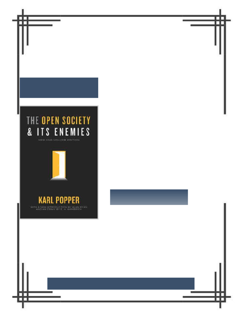 The Open Society and Its Enemies New One Volume Edition Karl R. Popper ...