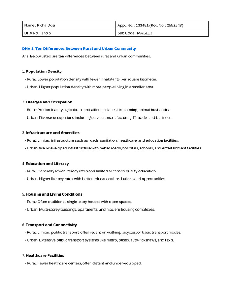 Differences Between Rural and Urban Communities | PDF | Moksha | Value ...