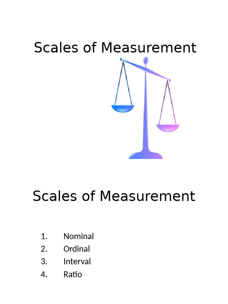 Scales of Measurement | PDF | Level Of Measurement