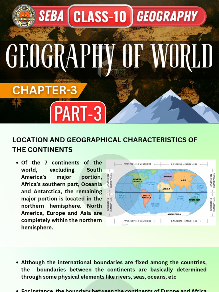 Geography, Chapter-3, Part-3, By Debojit Sir | PDF | Continent | Asia