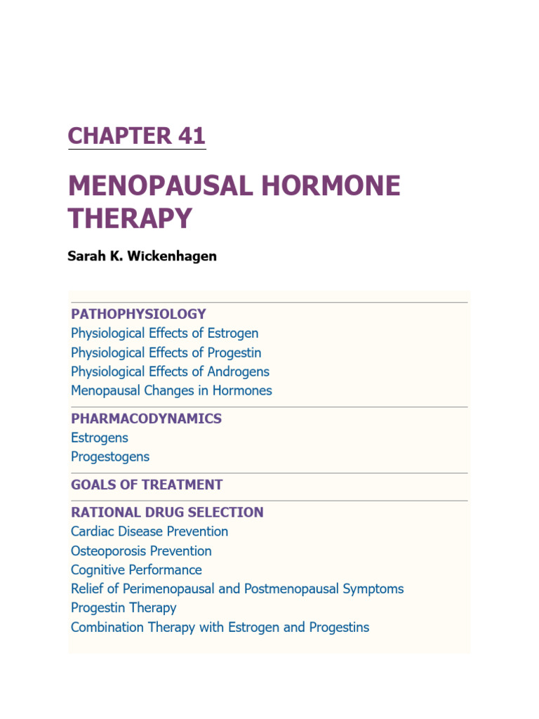 Menopausal Hormone Therapy Overview | PDF | Menopause | Hot Flash