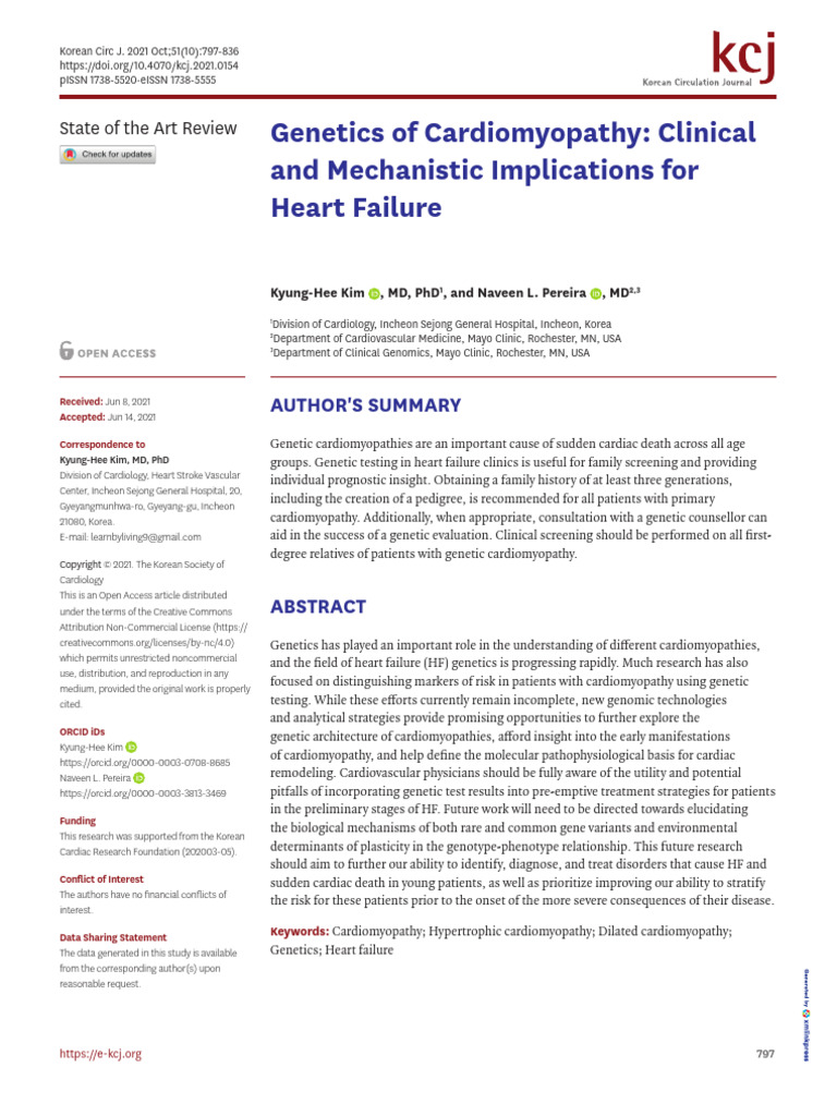 Genetic Insights in Cardiomyopathy Management | PDF | Heart | Medical ...
