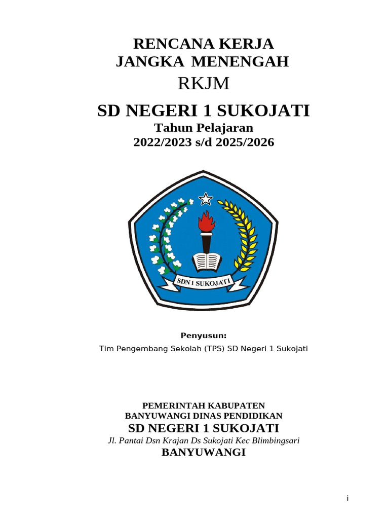 RKJM SD Negeri 1 Sukojati 2022-2026 | PDF