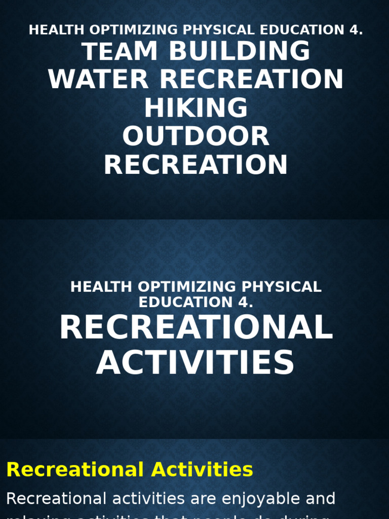 Health Benefits of Recreational Activities | PDF | Recreation | Psychology