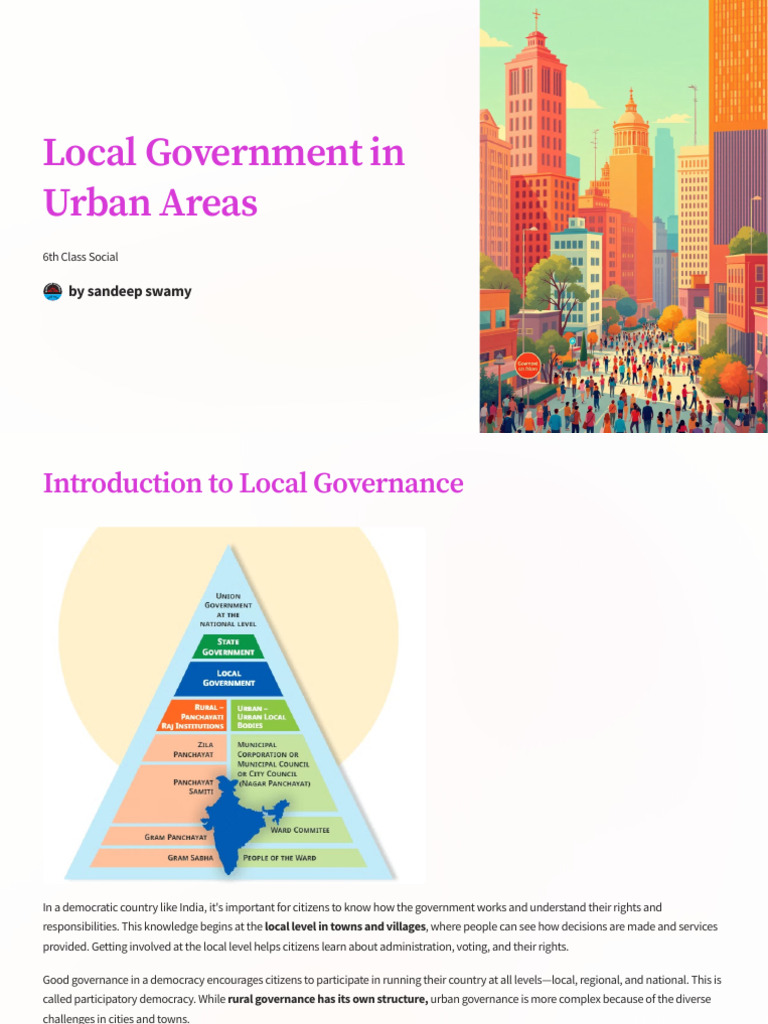 Understanding Urban Local Governance | PDF | Governance | Infrastructure