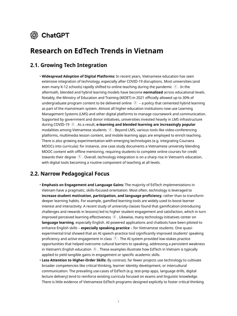 Research On EdTech Trends in Vietnam | PDF | Educational Technology ...
