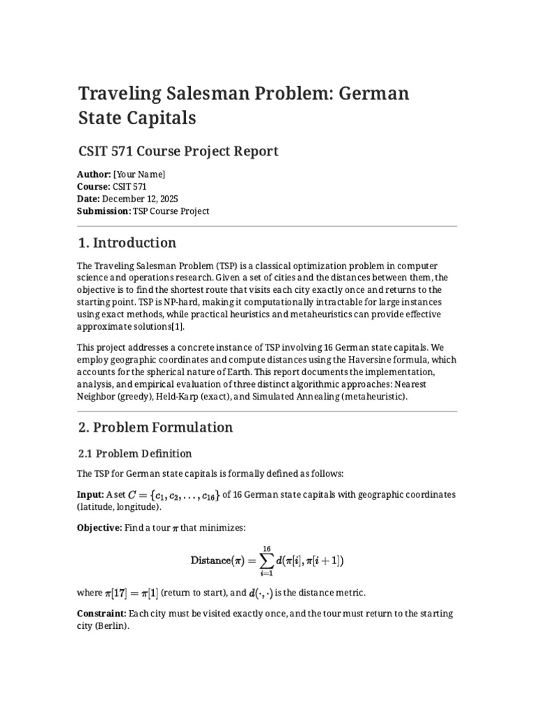 TSP Solutions for German Capitals Analysis | PDF | Dynamic Programming ...