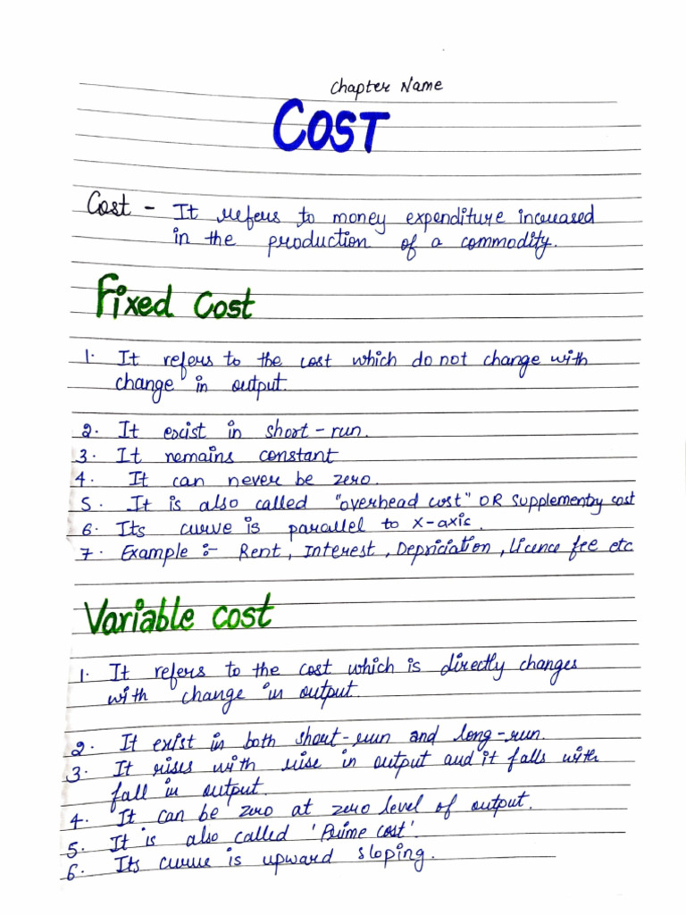 Handwritten Notes Cost | PDF