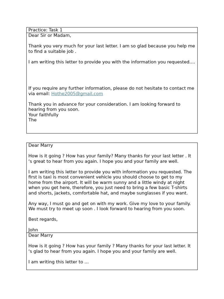 Job Inquiry and Personal Updates | PDF
