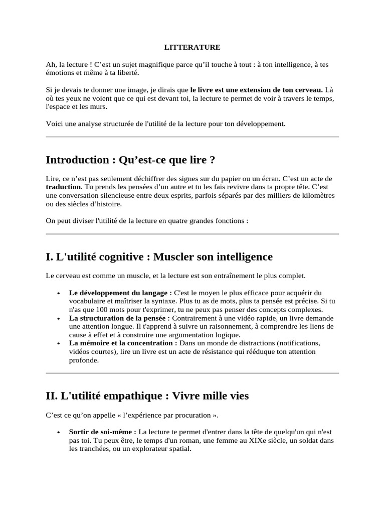 Les bienfaits de la lecture expliqués | PDF | Intelligence | Psychologie