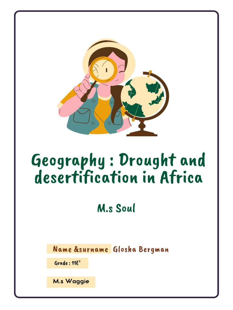 Geography Project Assessment Cover Page in Colorful Cute Fun Style ...