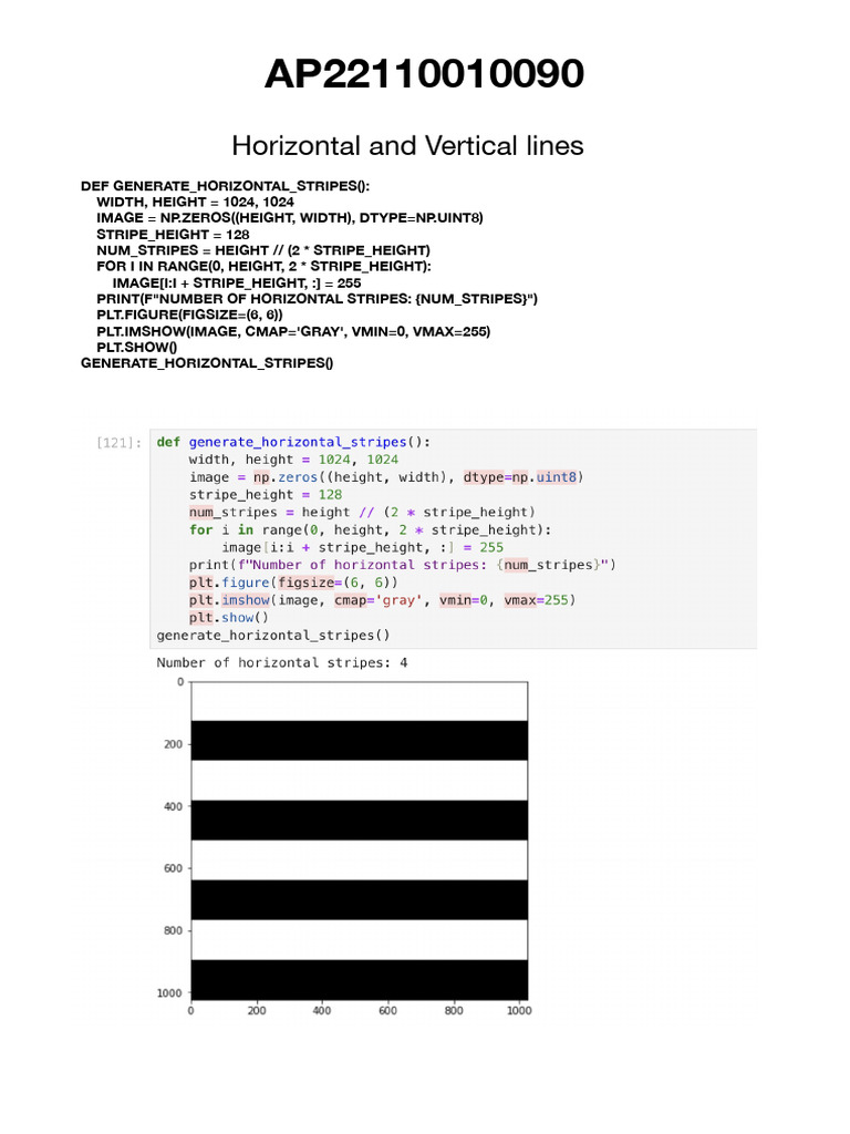 Horizontal and Vertical Lines | PDF