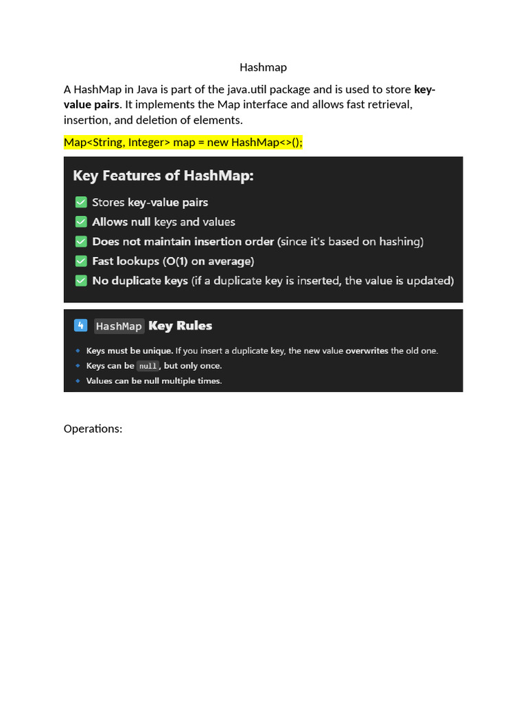 Java HashMap: Key-Value Storage Guide | PDF