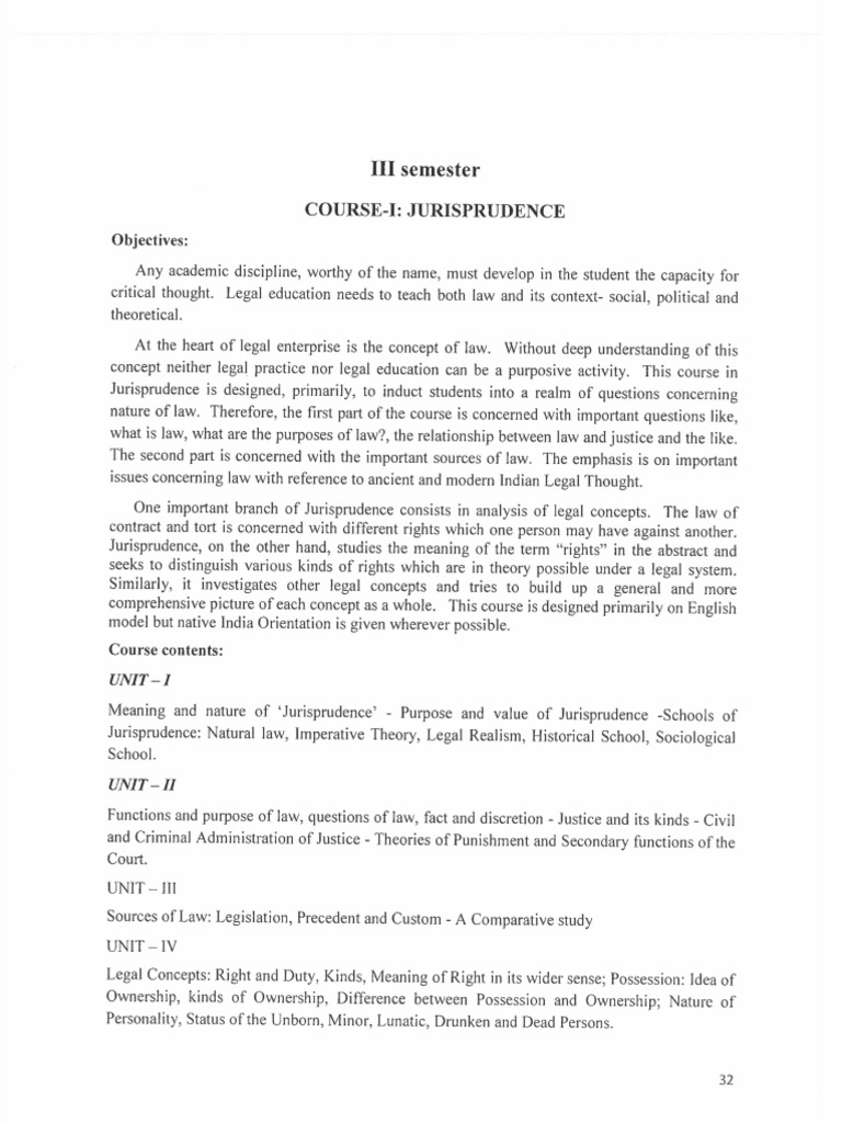 3RD Sem Syllabus LLB Kslu 2025 | PDF