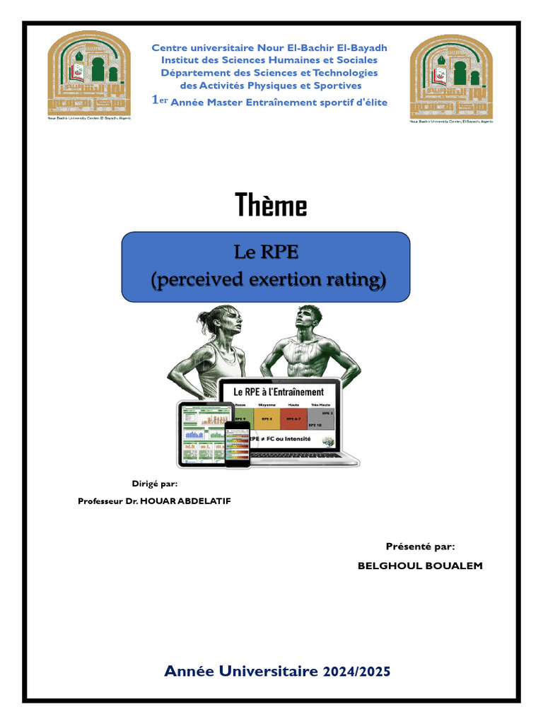 Utilisation du RPE pour l'entraînement sportif | PDF