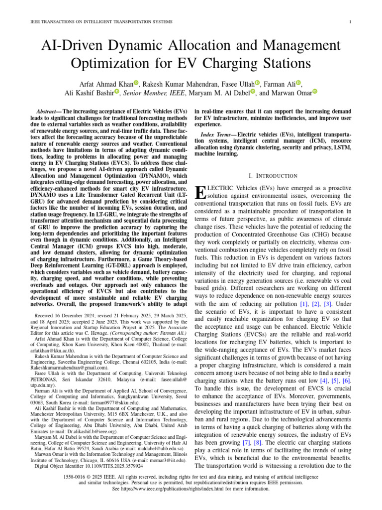 AI-Driven Optimization for EV Charging | PDF | Forecasting | Electric ...