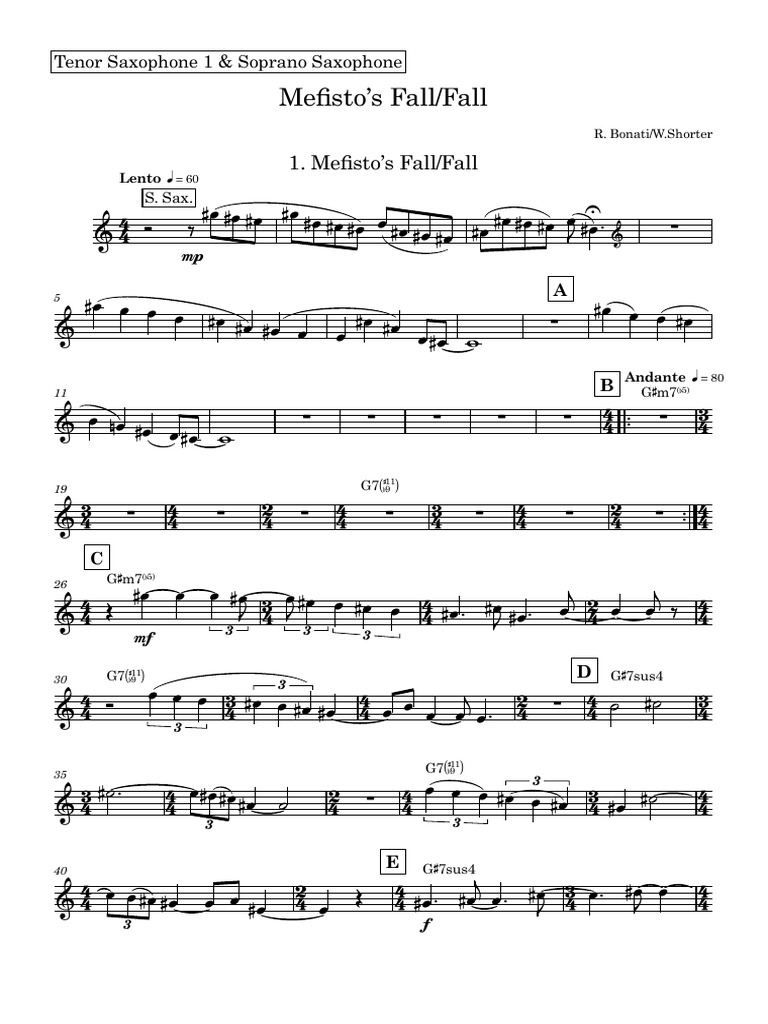 03 - Tenor Sax 1 - Mefisto's Fall-Fall | PDF