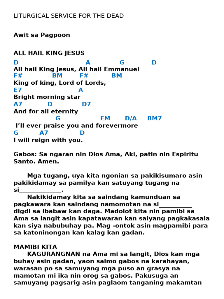 Liturgical Service For The Dead | PDF
