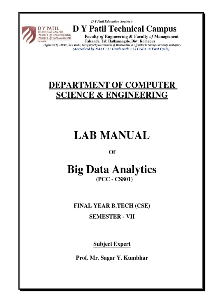 Bda Lab Manual v.3 - Final | PDF | Apache Hadoop | Cluster Analysis