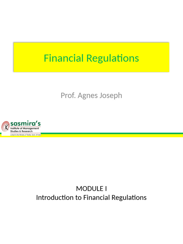 Overview of Financial Regulations | PDF | Money | Private Sector
