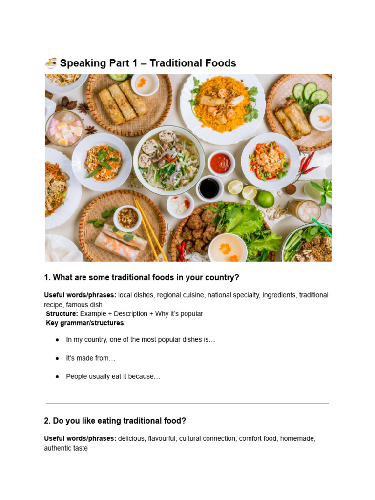Traditional Foods: Cultural Insights and Trends | PDF