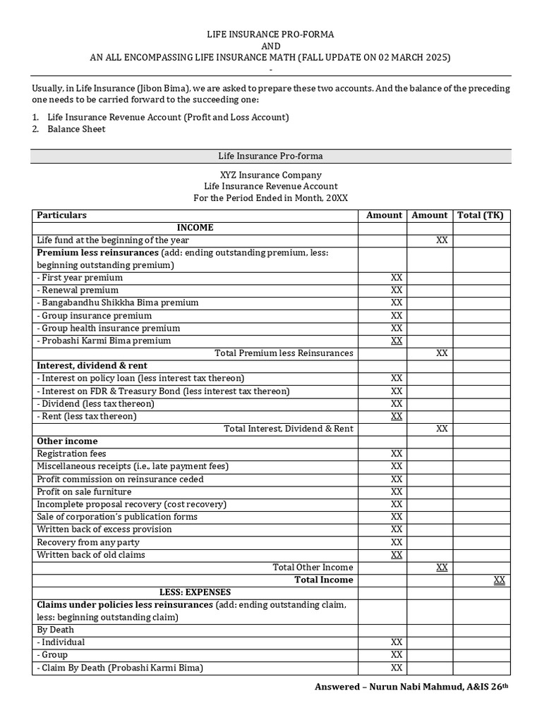 Life Insurance Revenue & Balance Sheet Guide | PDF | Insurance | Life ...