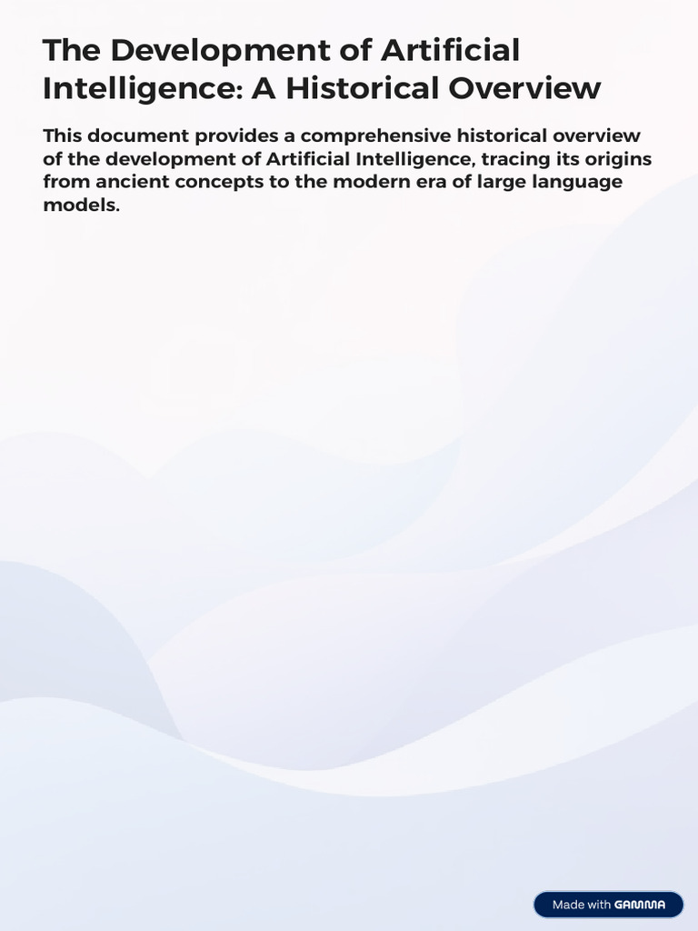 History of Artificial Intelligence Development | PDF | Artificial ...